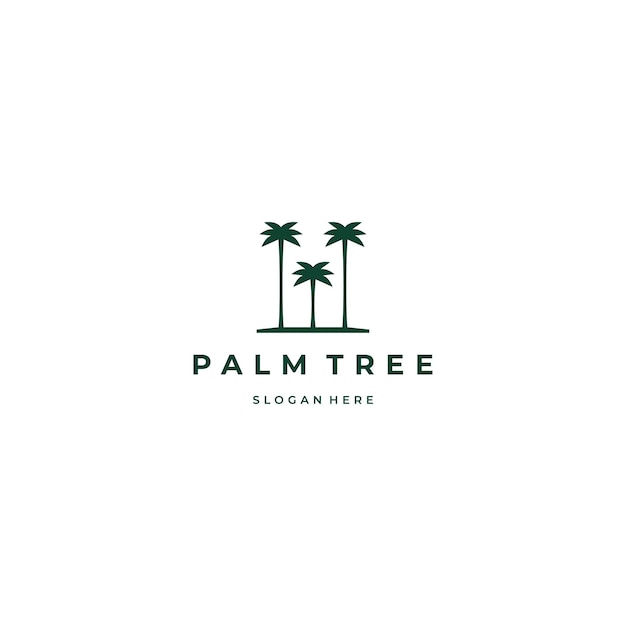 Diseño sencillo y elegante del logotipo de la palma