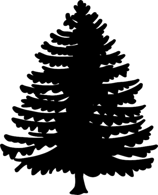 Diseño sencillo de elementos de silueta de árboles forestales