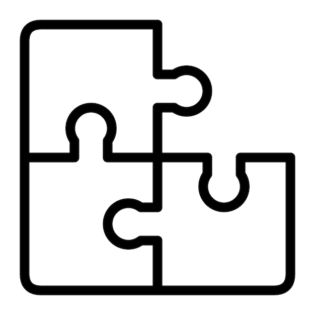 Diseño sencillo de icono plano de puzle