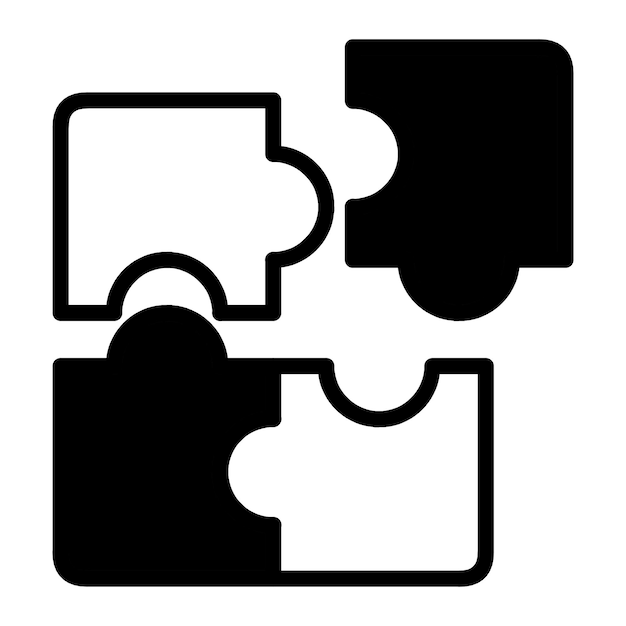 Diseño sencillo de icono plano de puzle