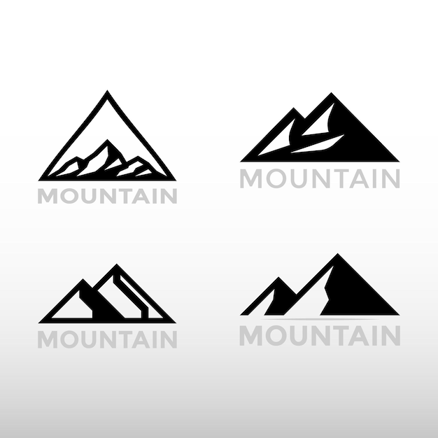 Diseño sencillo de iconos del logotipo de Mountain