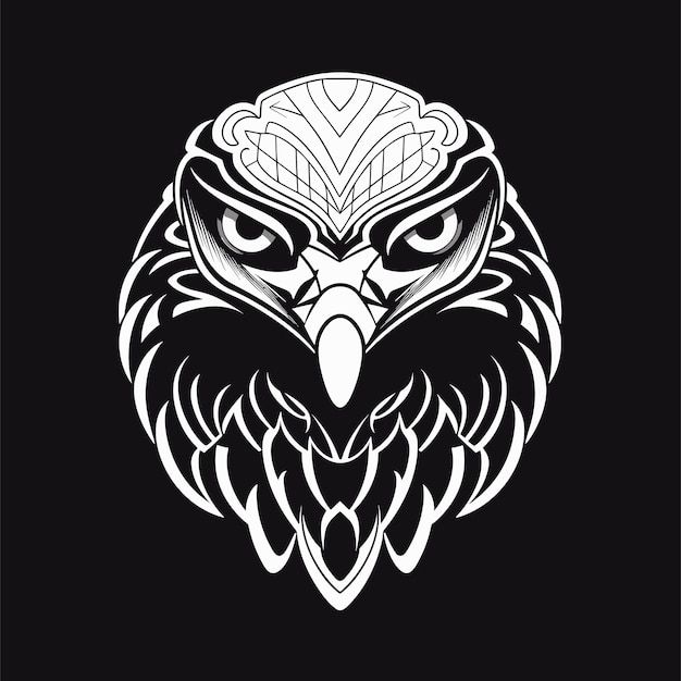 Vector diseño sencillo del logotipo del águila plantilla de logotipo en blanco y negro