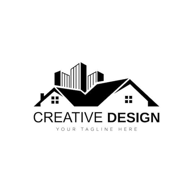 Diseño sencillo de logotipo de bienes raíces Logotipo de bienes bienes raíces Plantilla de logotipo vectorial para una empresa inmobiliaria