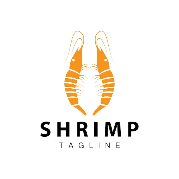 Diseño sencillo de logotipo de camarón vector de sushi de mariscos de restaurante de camarones ilustración de plantilla
