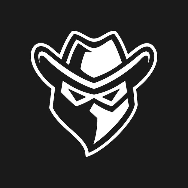 Diseño sencillo del logotipo de cool cowboy