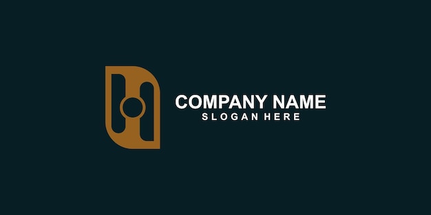 Diseño sencillo del logotipo de la letra H con un concepto moderno de vector premium