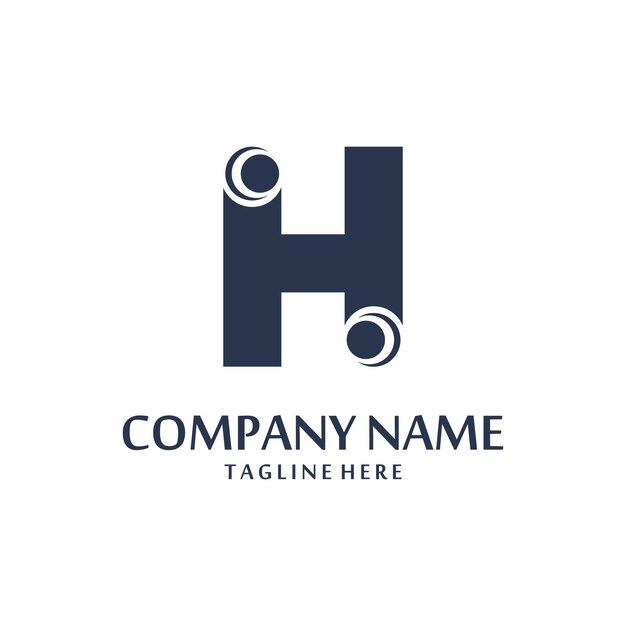 Diseño sencillo del logotipo de la letra H.