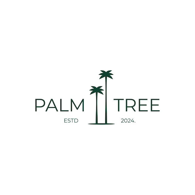 Vector diseño sencillo del logotipo de la palmera retro en un fondo aislado