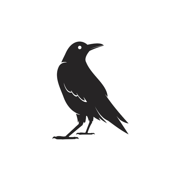 Vector diseño sencillo del logotipo de raven crow