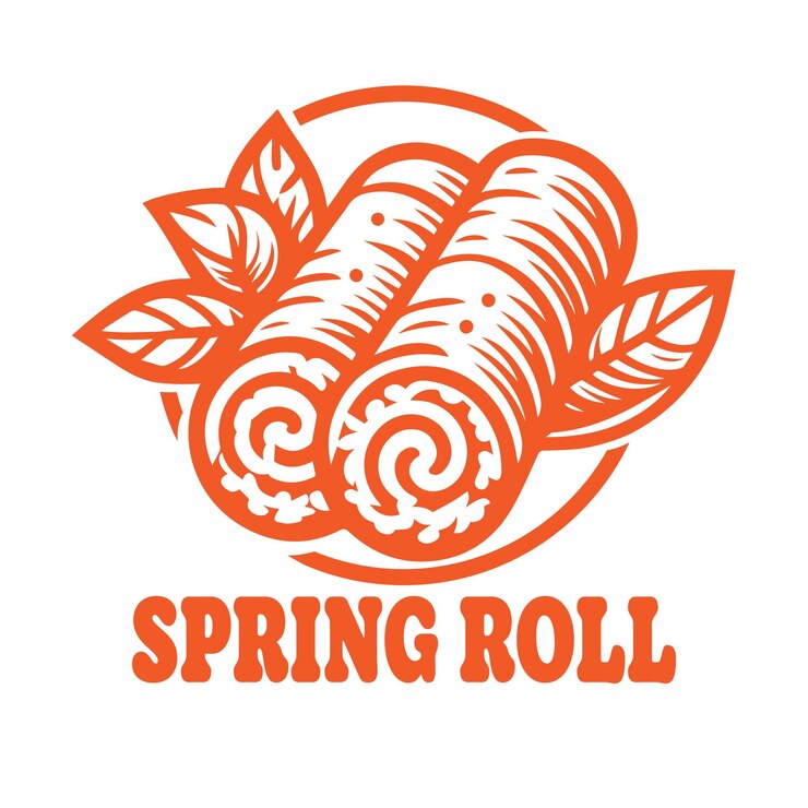 Vector diseño sencillo del logotipo de spring roll
