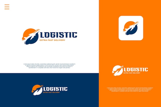 Diseño sencillo del logotipo del transporte aéreo global
