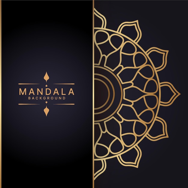 Diseño sencillo de mandala dorada con gradiente mínimo