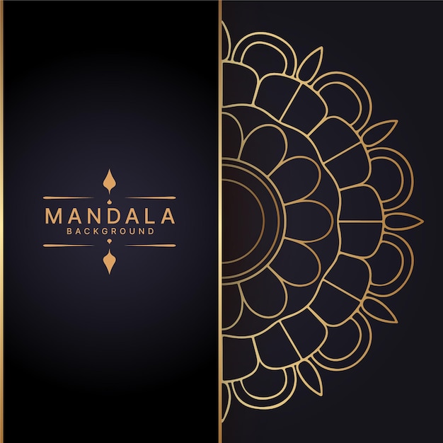 Diseño sencillo de mandala dorada con gradiente mínimo