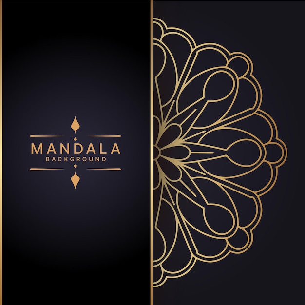 Diseño sencillo de mandala con gradiente dorado mínimo