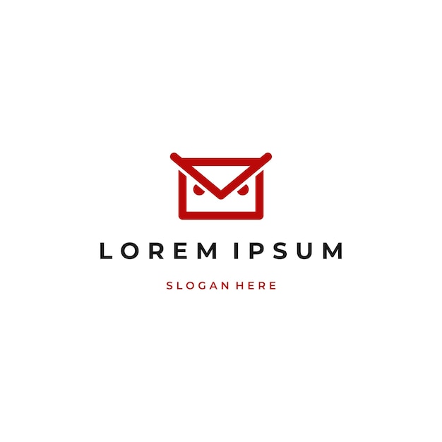Diseño sencillo y minimalista del logotipo de Owl Mail en un fondo aislado