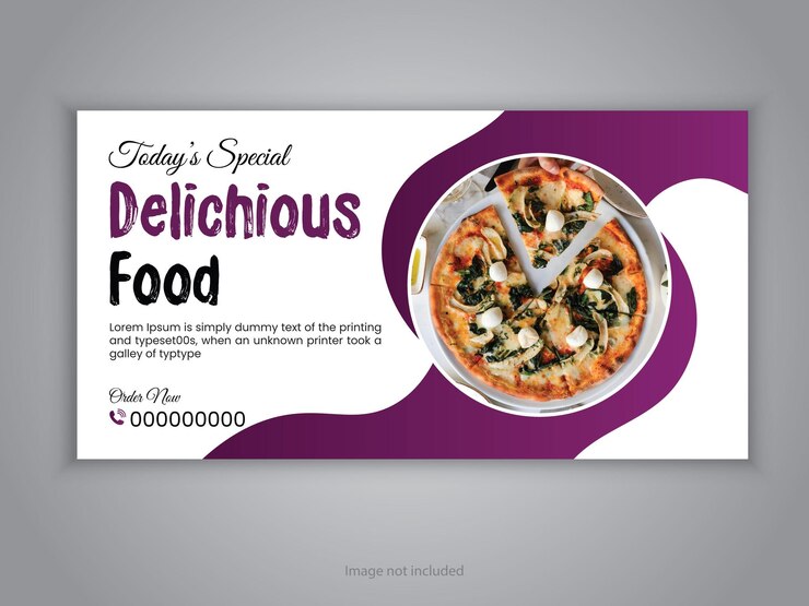 Diseño sencillo y moderno de carteles de comida