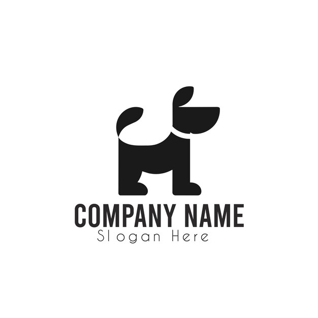 Diseño sencillo y moderno del logotipo del perro para la marca de la empresa