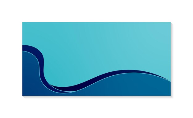 Diseño sencillo de una pancarta con un patrón de onda sobre un fondo azul