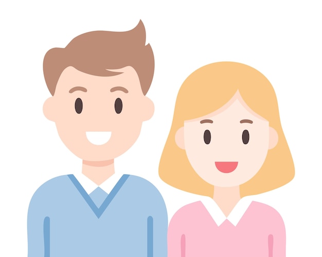 Diseño sencillo de personajes avatar masculinos y femeninos