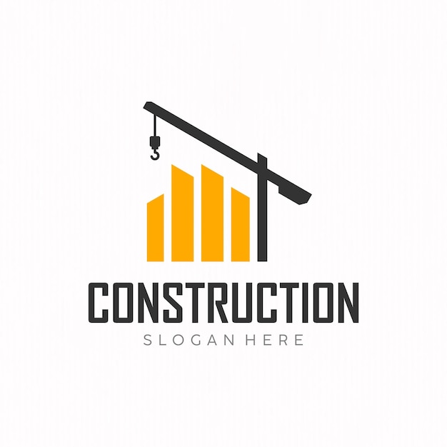 Diseño sencillo de la plantilla del logotipo de la empresa de construcción