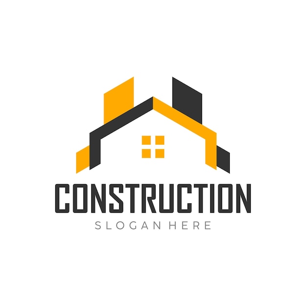 Diseño sencillo de la plantilla del logotipo de la empresa de construcción