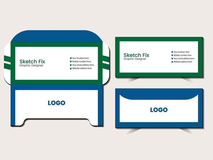 diseño sencillo de sobres coloridos servicio vectorial en línea para oficinas corporativas