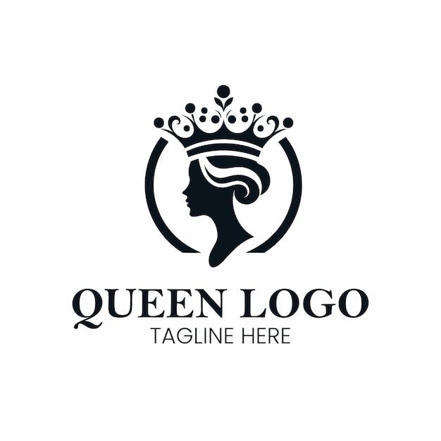 diseño sencillo y único del logotipo de la reina