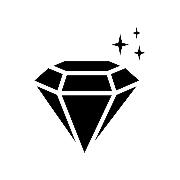 Diseño sencillo del vector del icono de diamante