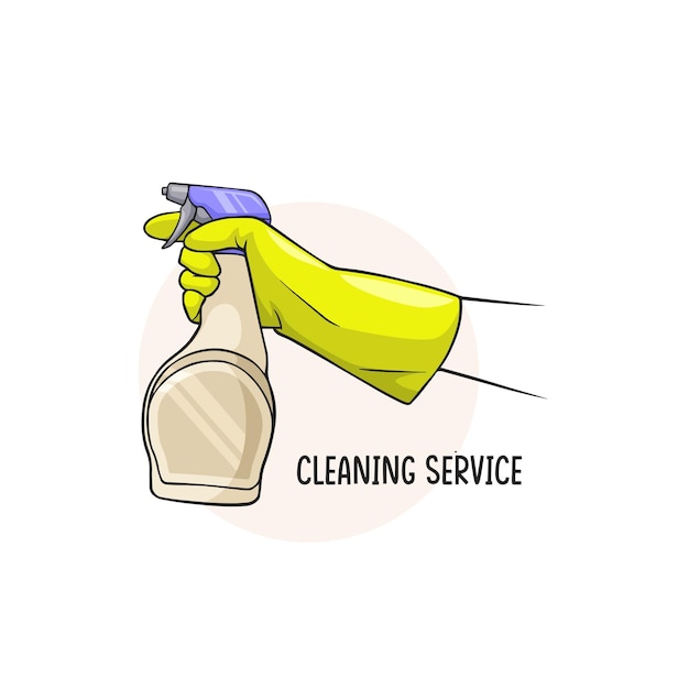 Diseño del servicio de limpieza dibujado a mano