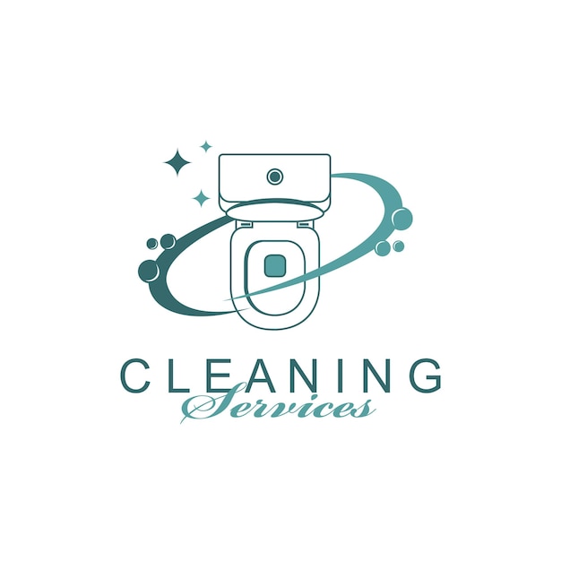 diseño de servicio de limpieza con inodoro