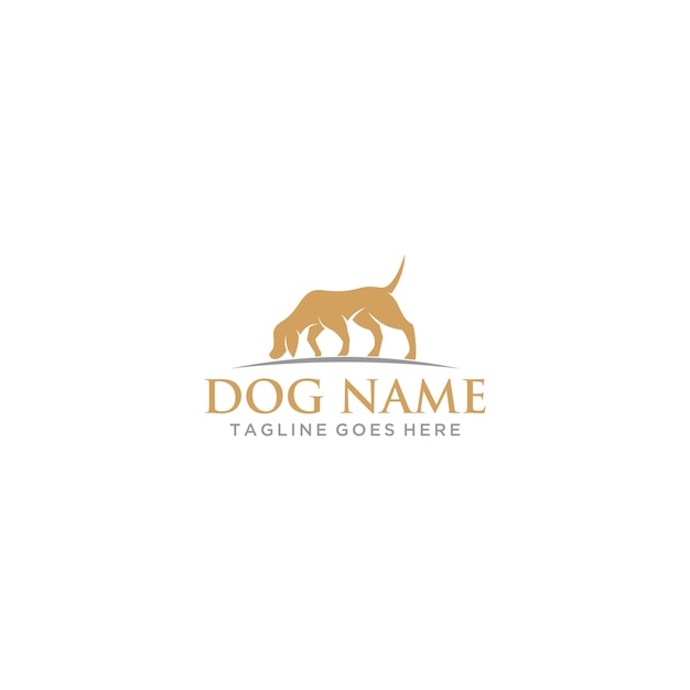 Diseño de signo de logotipo de perro.