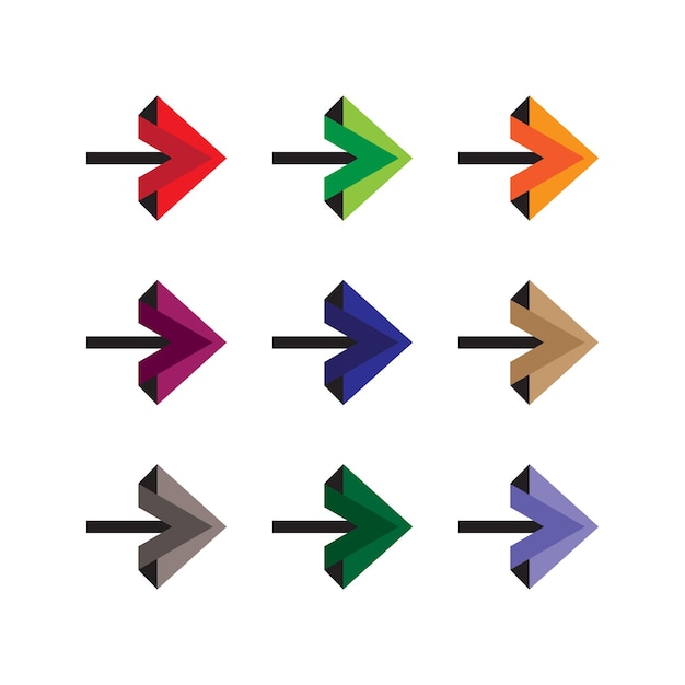 Diseño de signos de flecha Forma de colección de conjuntos para uso polivalente