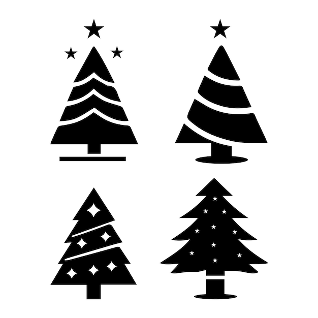 Diseño de silueta de árbol de Navidad negro