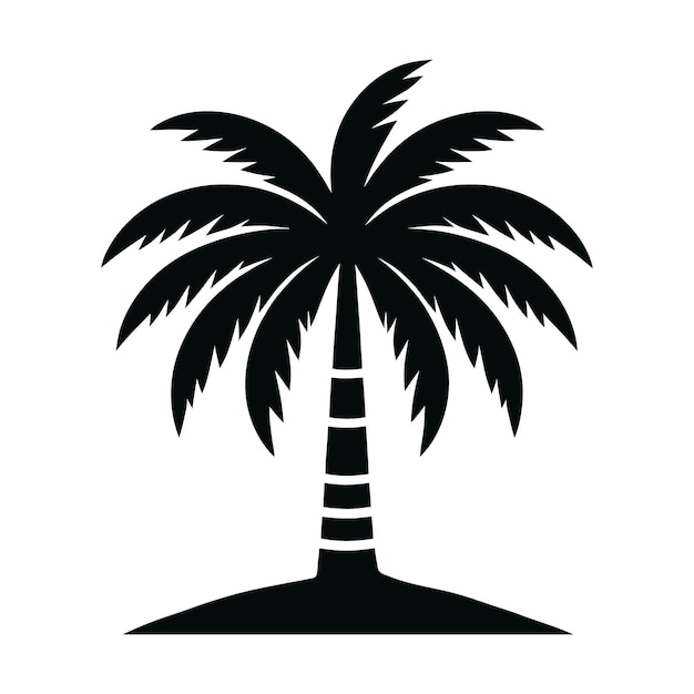diseño de silueta de árbol de palma fondo blanco