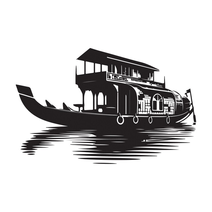 Diseño de silueta de arte vectorial de casas flotantes