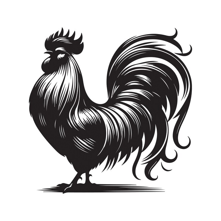 Diseño de silueta de arte vectorial de pollo
