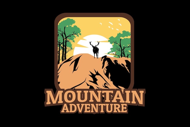 Diseño de silueta de aventura en la montaña