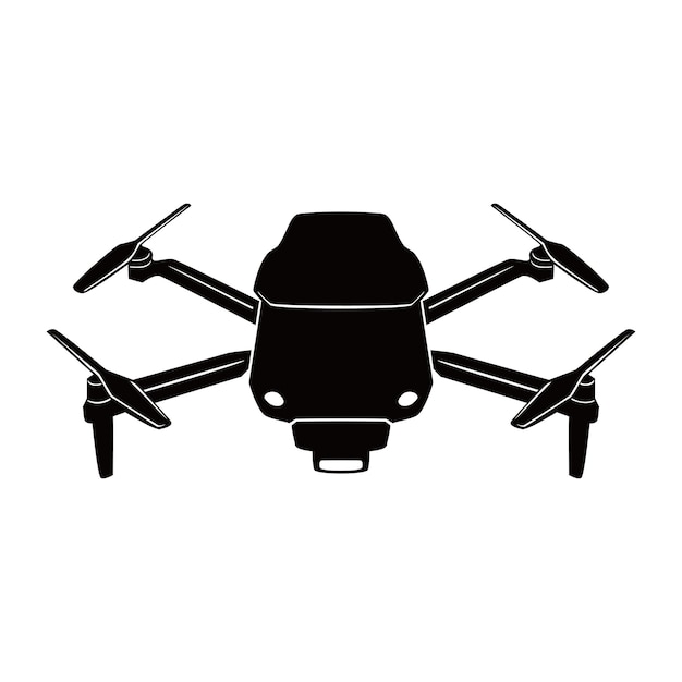Vector diseño de silueta de avión no tripulado signo y símbolo de helicóptero