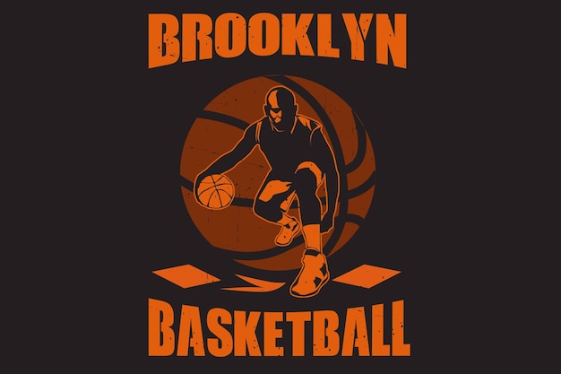 Diseño de silueta de baloncesto de Brooklyn