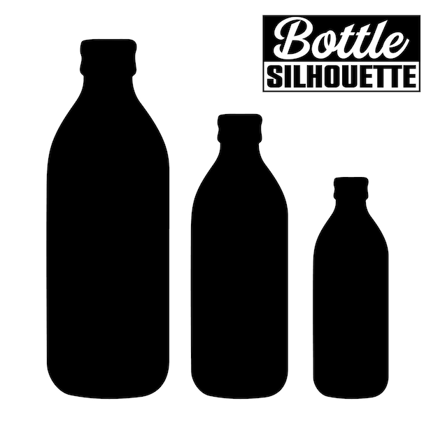 Diseño de silueta de botella