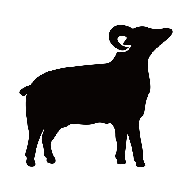 Diseño de silueta de cabra animal de granja signo y símbolo