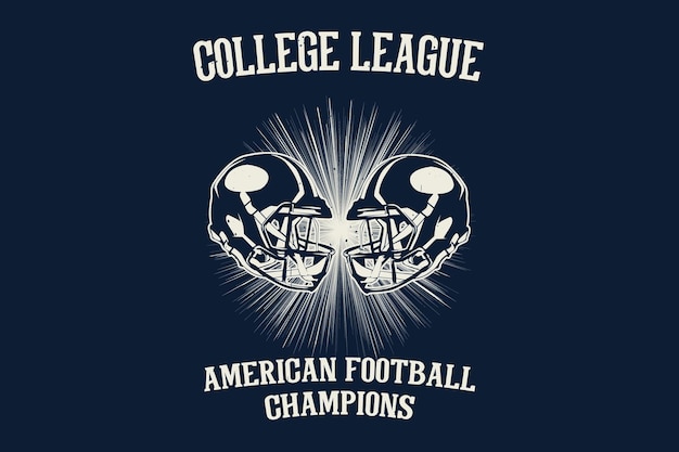 Diseño de silueta de campeones de fútbol americano de la liga universitaria