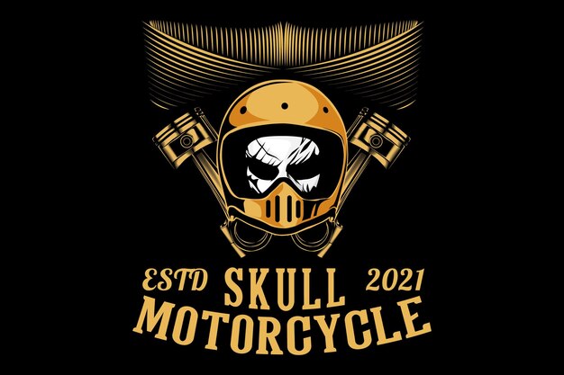 Diseño de silueta de casco vintage de calavera