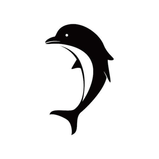 diseño de silueta de delfín signo y símbolo de animal submarino