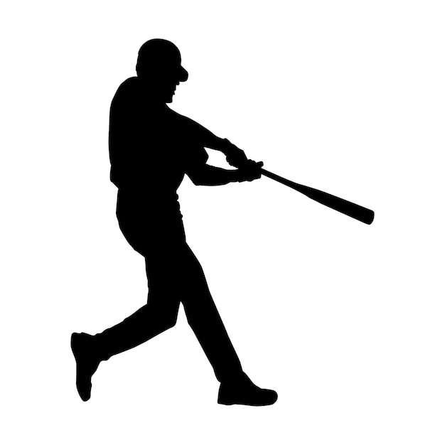 Diseño de silueta deportiva del jugador de béisbol vectorial 21