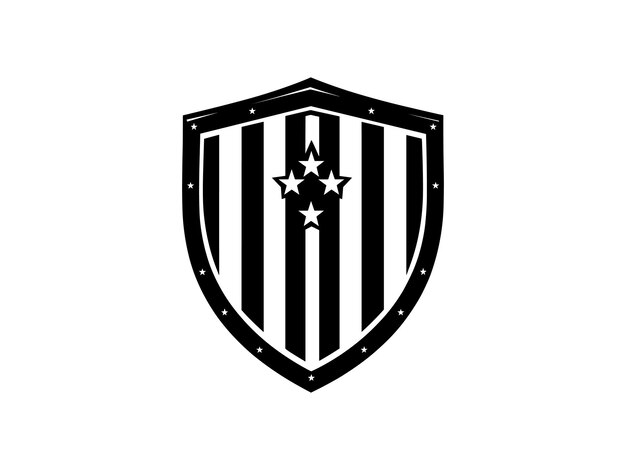 Diseño de silueta de escudo patriótico para el Día de los Veteranos