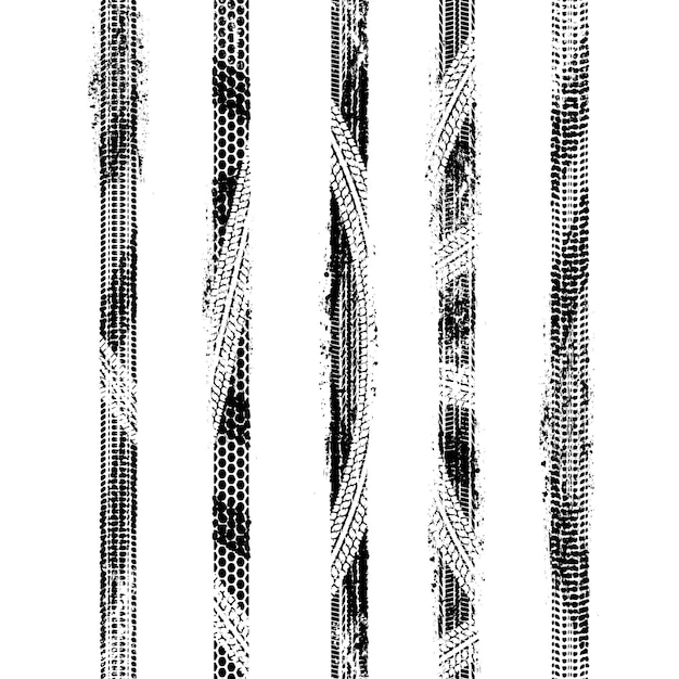 Diseño de silueta de esquinas redondeadas de huellas de neumáticos