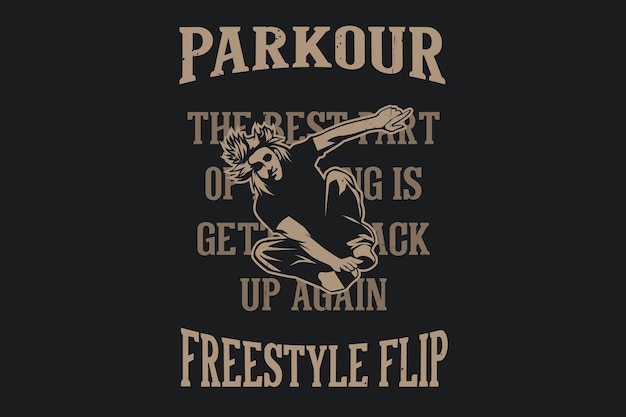 Diseño de silueta flip parkour estilo libre