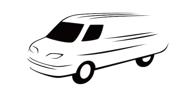 diseño de silueta de furgoneta señal y símbolo de transporte marítimo