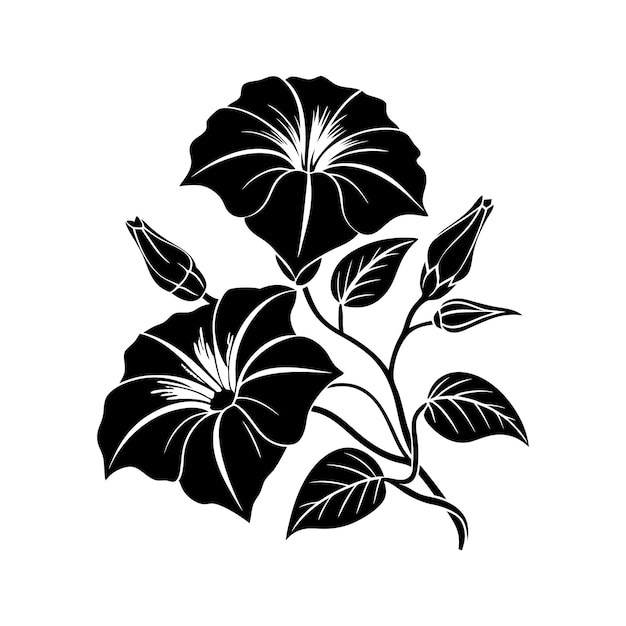 un diseño de silueta de gloria matutina